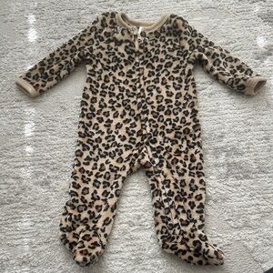 Leopard Patterned Kids Footie Pajamas